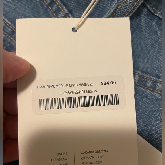 oak + fort tapered light wash jeans - Picture 4 of 5